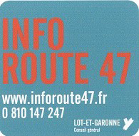 Logo de l'info routière 47 avec url du site