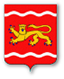 image du blason de la ville de dolmayrac, rouge avec un lion jaune, donnant accès à la page description de la commune