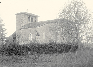 gravure ancienne représentant l'église de Saint-Martin-de-Lamaurelle