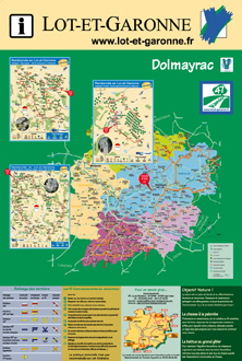 carte du lot-et-garonne avec des éclatés pour randonnées